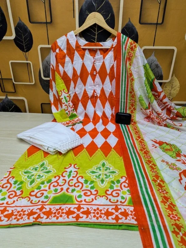 কুশিয়ানি প্রিন্ট এর সফট কটন থ্রি পিস