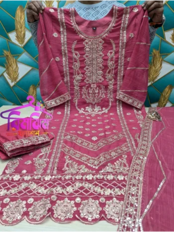 প্রিমিয়াম চিনন জর্জেটের 4 পিস ড্রেস