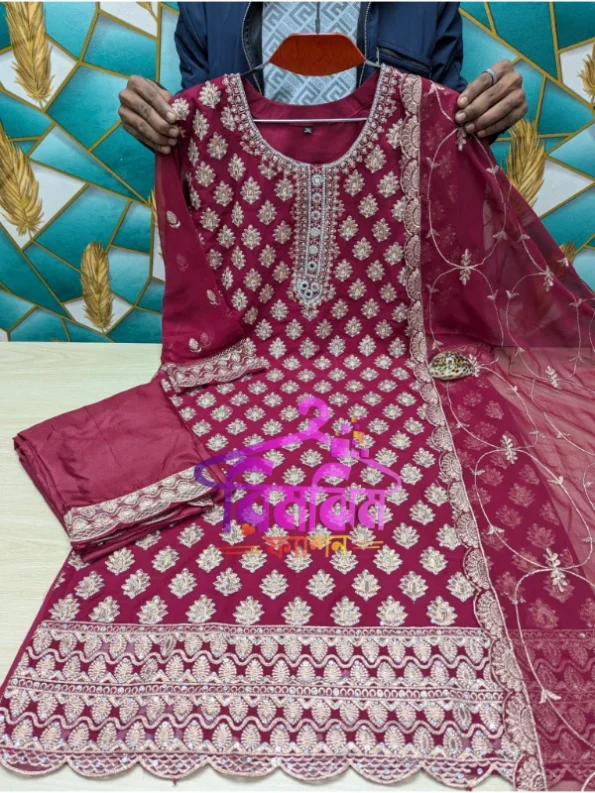 জর্জেট স্টন ওয়ার্ক 4 পিস ড্রেস