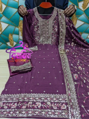 লাক্সারি জর্জেট সিকুয়েন্স 4 পিস ড্রেস