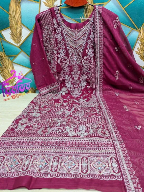 লাক্সারি জর্জেট সিকুয়েন্স 4 পিস ড্রেস