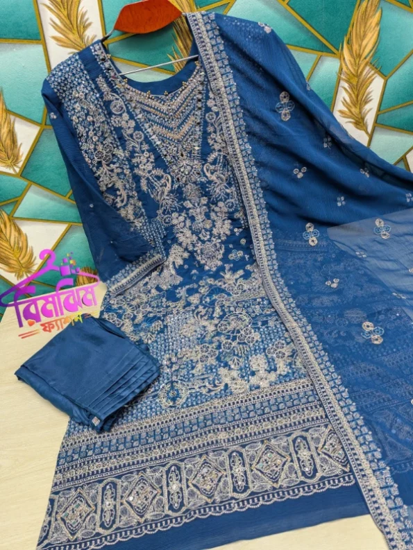 লাক্সারি জর্জেট সিকুয়েন্স 4 পিস ড্রেস