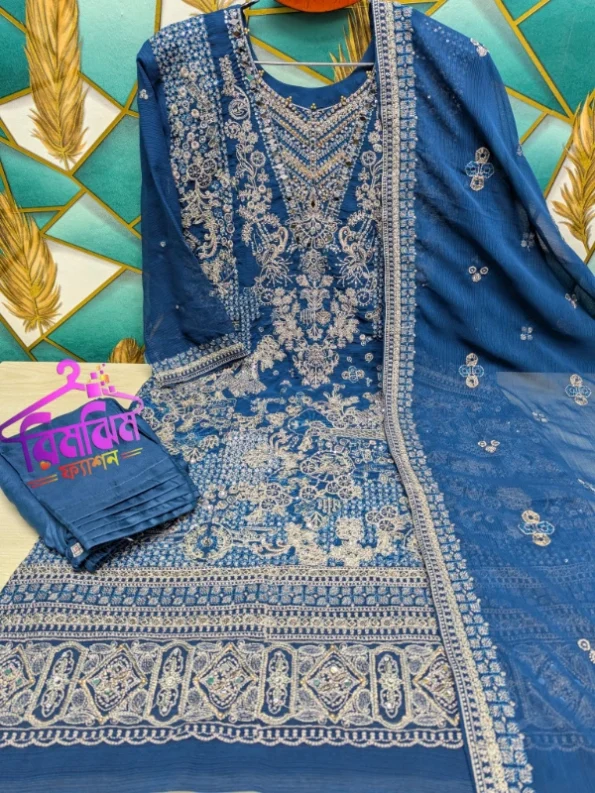 লাক্সারি জর্জেট সিকুয়েন্স 4 পিস ড্রেস