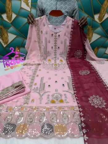 প্রিমিয়াম কোয়ালিটি জর্জেট সিকোয়েন্স ওয়ার্ক ড্রেস