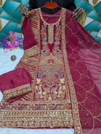 প্রিমিয়াম কোয়ালিটি জর্জেট সিকোয়েন্স ওয়ার্ক ড্রেস